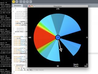 Screenshot of the simulation app