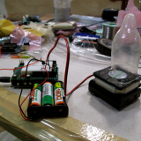 Condom inflated with a fan and rechargeable batteries