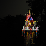 The spirit house at night