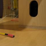 Prototype (micro et haut-parleur dans boîte de bois)